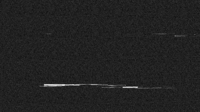Realistic old tv static glitch animation with analog signalRetro television set displaying analog static noise, Retro static television with turn on and off animation on black background.