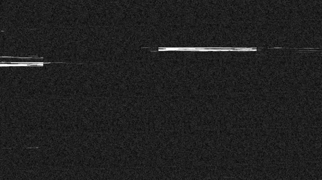Realistic old tv static glitch animation with analog signalRetro television set displaying analog static noise, Retro static television with turn on and off animation on black background.