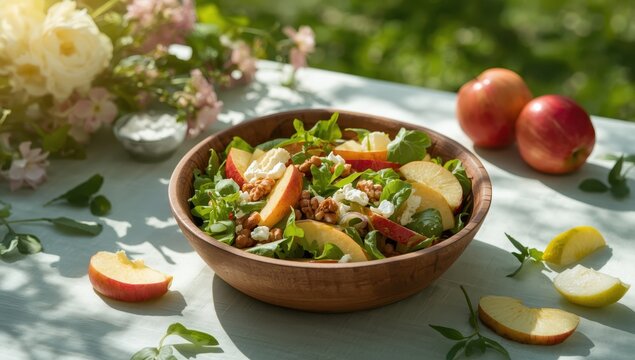 nutritious and tasty apple salad for lunch