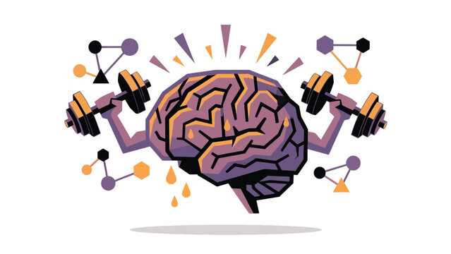 Brain Training Concept with Abstract Weights and Mental Fitness