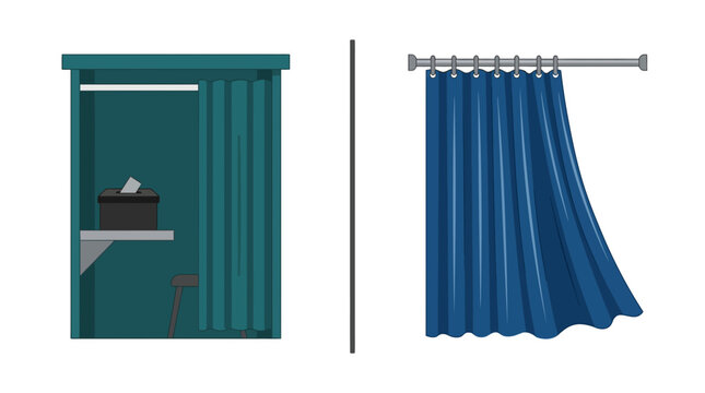 Vector illustration of private voting booths for secret ballot selection