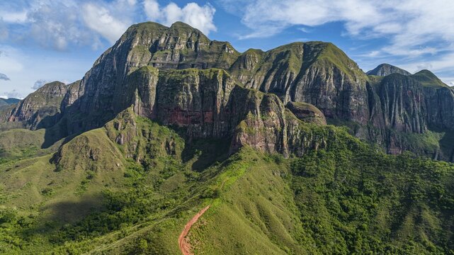 Aerial of the Mountains around, Samaipata, Bolivia