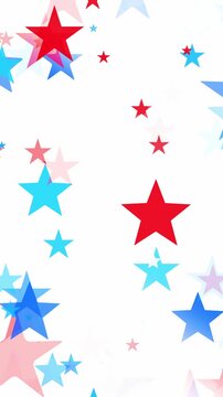Twinkling confetti stars for America's Independence Day. USA backgrounds border with fading star shapes for American celebrations 4th of July, Memorial Day, Veteran's Day, or patriotic US holidays.
