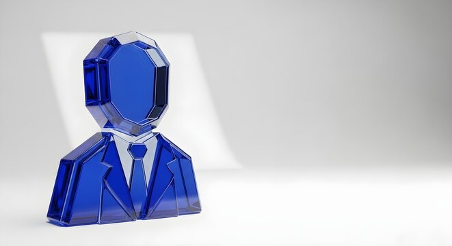 Blue metallic business man figure.