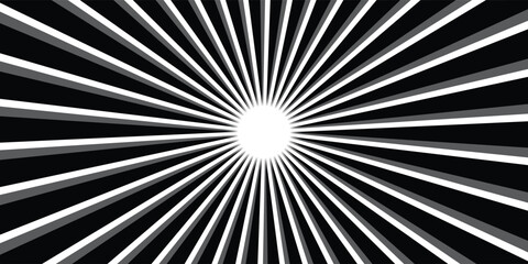 Fototapeta premium Circular, stripes lines geometric pattern. Monochrome illustration.