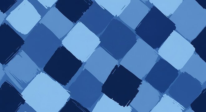 Abstract geometric pattern with blue and white diamond shapes.