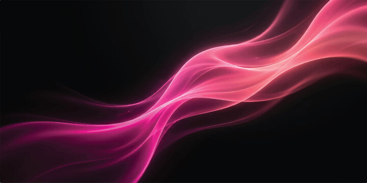 Abstract pink and purple glowing waves flowing with smooth texture against a dark backdrop conceptualizing energy