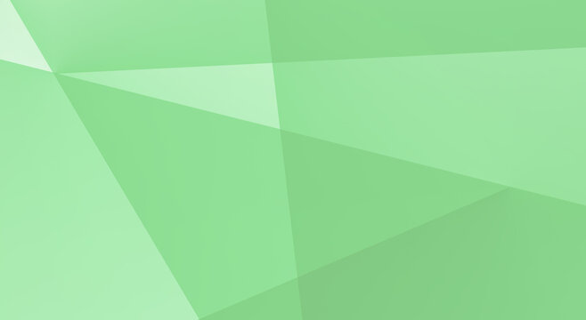 Overlapping translucent light green polygonal shapes forming a layered geometric background with soft gradients and intersecting diagonal planes