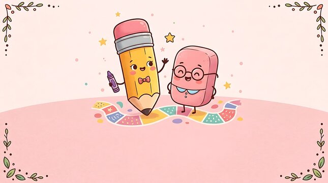 Friendship day pencil eraser bffs celebrating friends forever with cute stationery