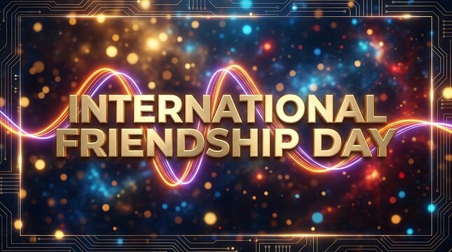 International friendship day celebrating best friends friends forever with glowing hearts