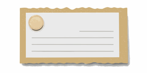 horizontal torn brown kraft paper note with faint lines vector illustration graphic design stationery memo pad writing surface textured border © Ripan