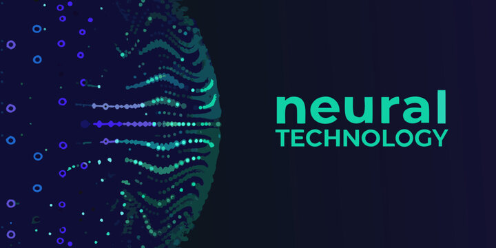neural technology text with abstract brain pattern on dark background futuristic science innovation digital network neuron connectivity artificial intelligence conceptual