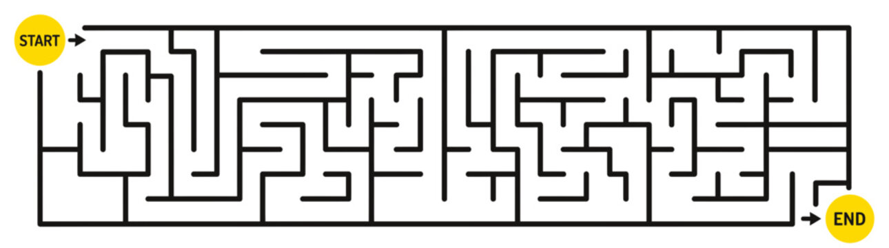 Complex Maze Game with Start and End Points