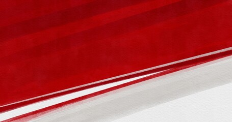 Elegant red ribbon fabric wave background on white paper texture. Suitable for Indonesian independence day, frame border, greeting cards, and announcement banners © Wahyu