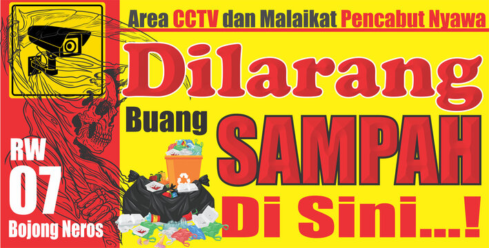 dilarang buang sampah, banner, spanduk
