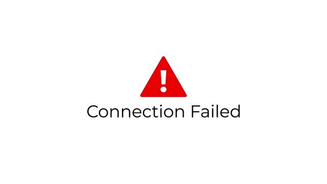 connecting to connection failed transition with animated loading dots and error alert.