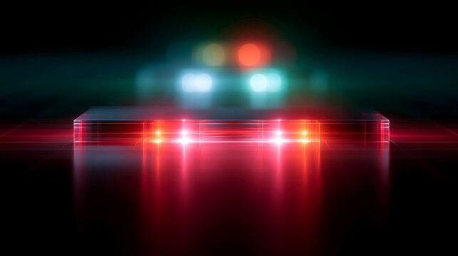 Close-up of a quantum chip with entangled particles visualized as bright lights (1)
