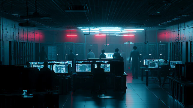 A busy day inside an AI data center showcasing technical staff monitoring computer systems (1)