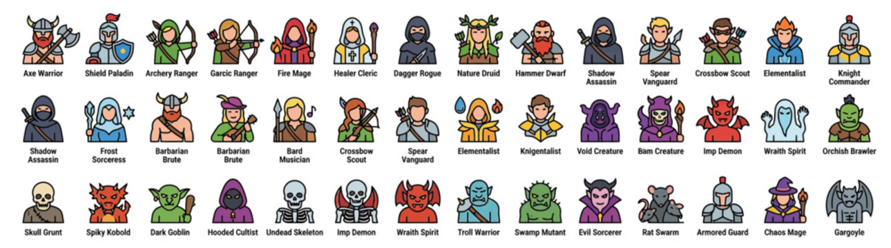 Fantasy Characters Collection Icon Set