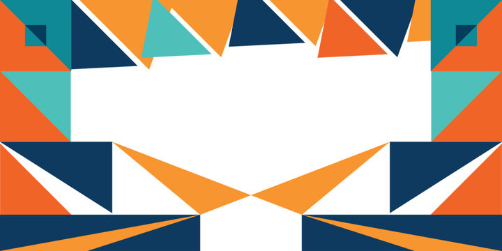 Abstract geometric background with colorful triangles corporate border design