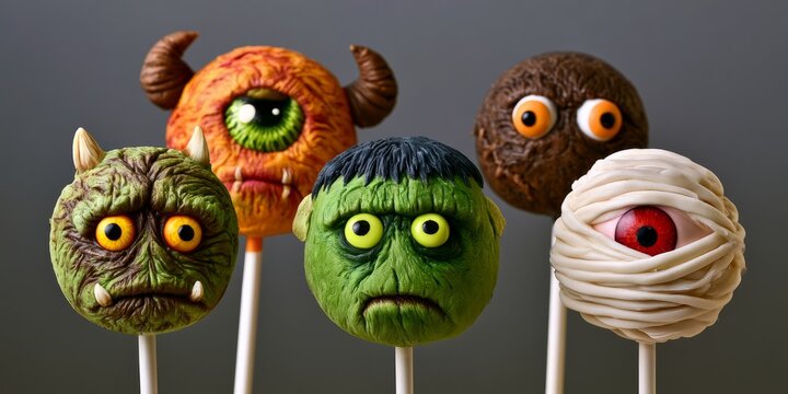 Monster Mummy and Cyclops Halloween Cake Pops