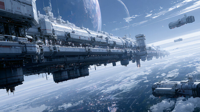 Cargo shuttles unloading precious metals mined from the asteroid belt (2)