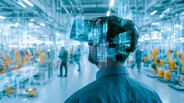 Virtual reality interface for AI engineers monitoring a manufacturing plant