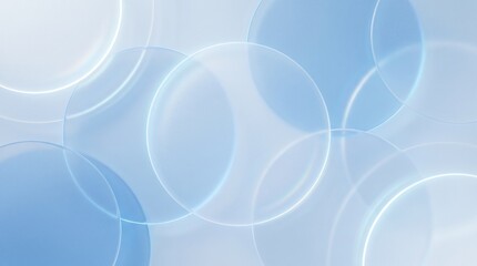 Abstract Light Blue and White Translucent Circles Background Design © Jack