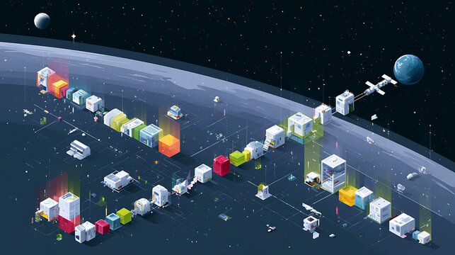 Space economy infographic showing growth sectors like mining, tourism and manufacturing (3)