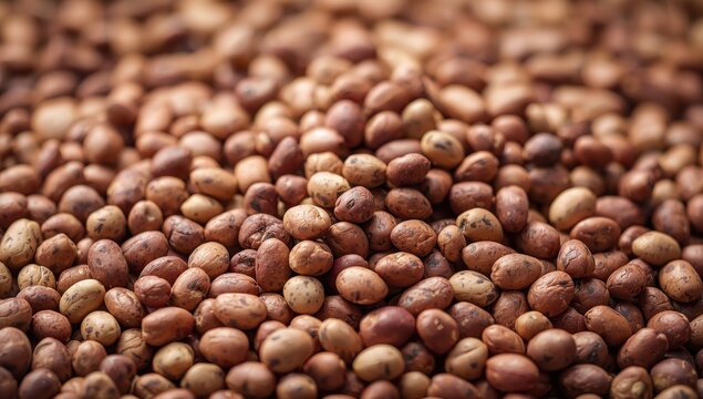 Organic raw cranberries and pinto beans stacked, highlighting their unique speckled look. Perfect for healthy meals, salads, and classic recipes. isolated.