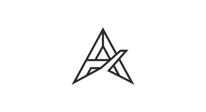 Minimalist abstract geometric triangle letter a icon