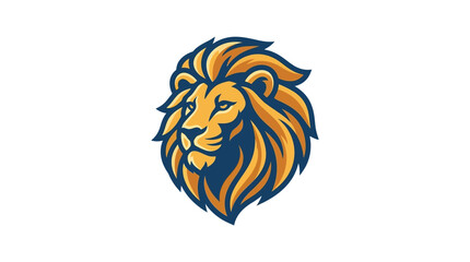 Lion head with long mane profile. © Entri