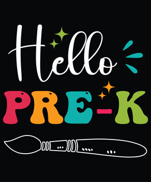 Hello Pre-K Back To School T-Shirt Design