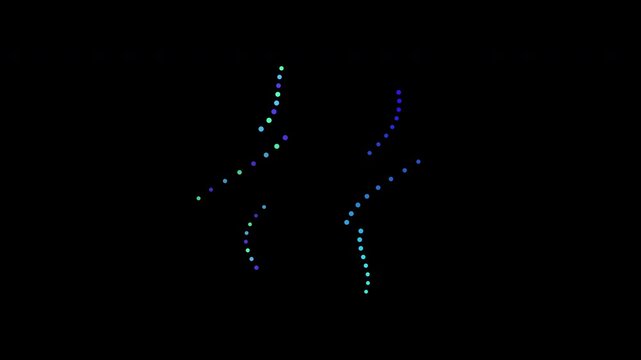 Abstract digital particle flow on dark background creating futuristic data stream animation for technology and science concepts and modern innovation