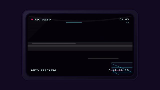 Dark Digital Screen Close Up With Neon Layout.