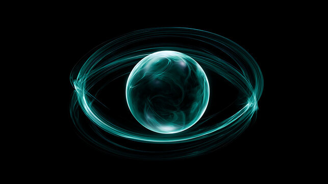 A glowing orb representing a single qubit surrounded by energy rings (2)