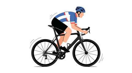 Fototapeta premium Professional male cyclist riding a fast road racing bicycle illustration