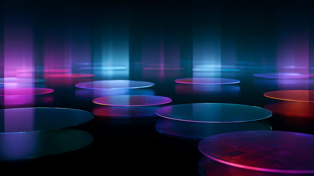Artistic interpretation of silicon wafer circuits glowing in dark environment (2)
