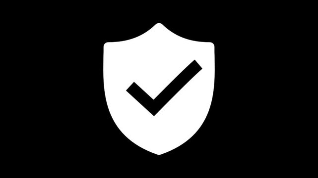 Trusted security icon in trendy flat style. Highest security symbol. Motion graphics of security check mark concept