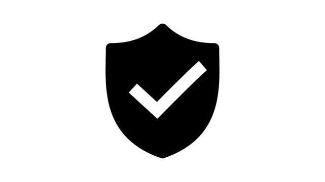Trusted security icon in trendy flat style. Highest security symbol. Motion graphics of security check mark concept