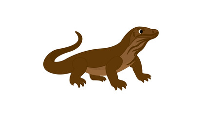 Obraz premium Komodo Dragon Vector Illustration Isolated on White Background
