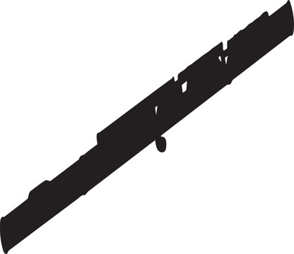 Black and White Silhouette flut of an Industrial Mechanical Component Part. 