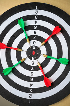 Dart arrow on target for business Competition Concept With One Clear Winning Target