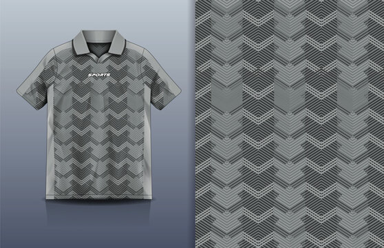 Jersey Sport Streetwear Design Chevron Arrow Geometric Pattern Gray Polo Collar Sublimation Fashion