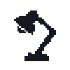 Fototapeta premium Pixel Art Desk Lamp Silhouette Icon