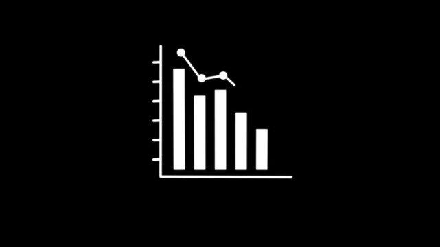 Candle stick bar growth chart move up and down animation simple, bar chart Glyph Icon .
