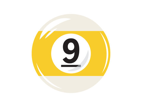 This illustration features a graphic of the number 9 billiard ball.