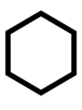 Black Hexagon Outline Icon Isolated on White Background