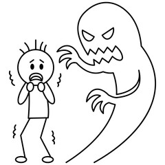 Obraz premium Stickman Fear Vector Illustration
