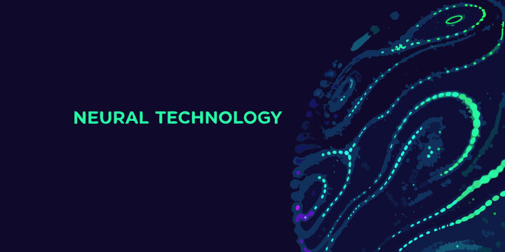 neural technology abstract background with glowing lines and dots futuristic network brain connections dot pattern line art digital science innovation research medicine